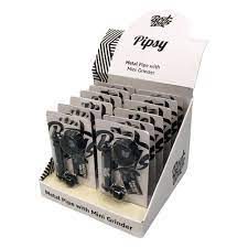 Pipsy Black Metal Pipe with Mini Grinder