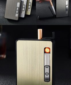 Electronic Heat Coil Lighter Cigarette Case USB Chargeable