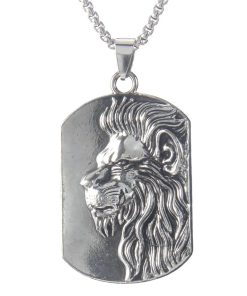 Modern Silver Lion Stainless Steel Necklace