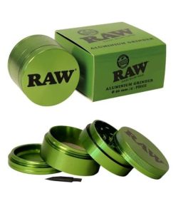 RAW 4 Part 56mm Aluminum Grinder GREEN
