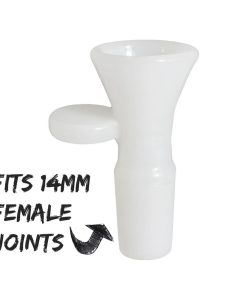 White Glass Cone with Short Handle 14mm
